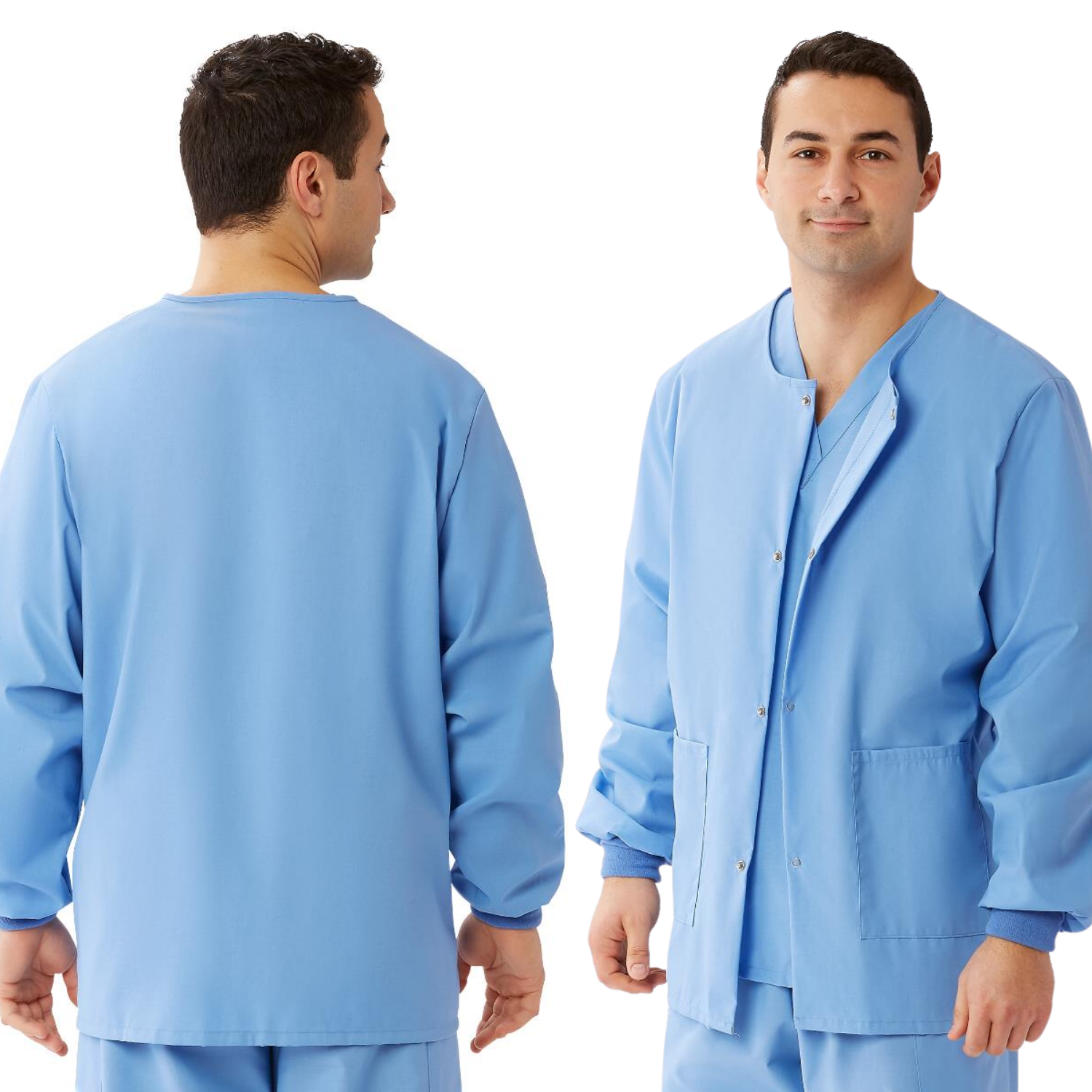 MEDLINE AngelStat Unisex Snap-Front Warm-Up Scrub Jacket - 849