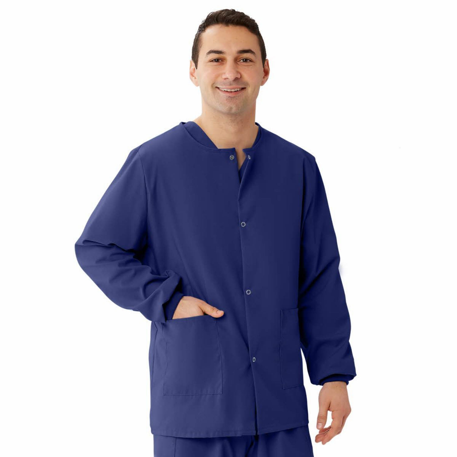 MEDLINE AngelStat Unisex Snap-Front Warm-Up Scrub Jacket - 849