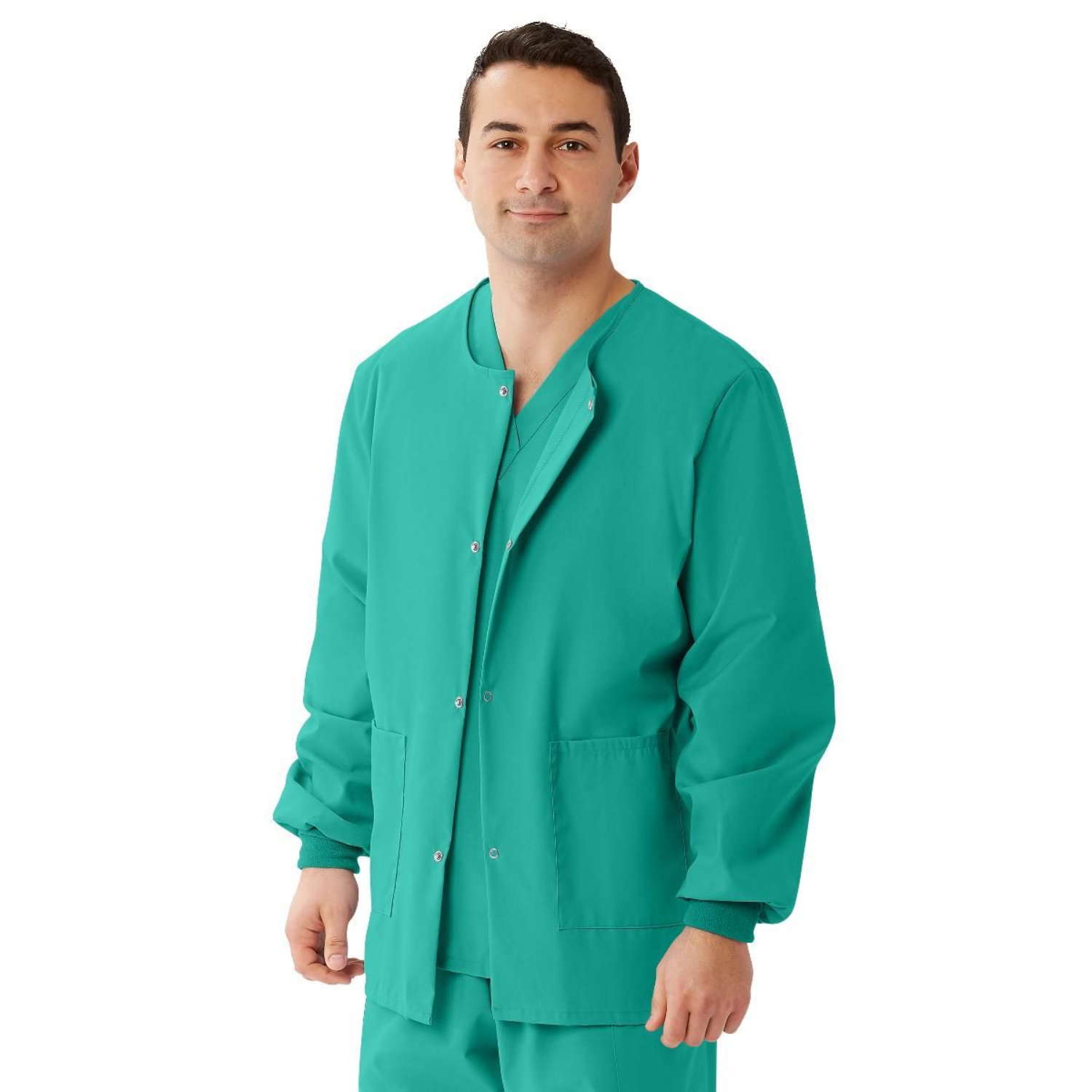 MEDLINE AngelStat Unisex Snap-Front Warm-Up Scrub Jacket - 849