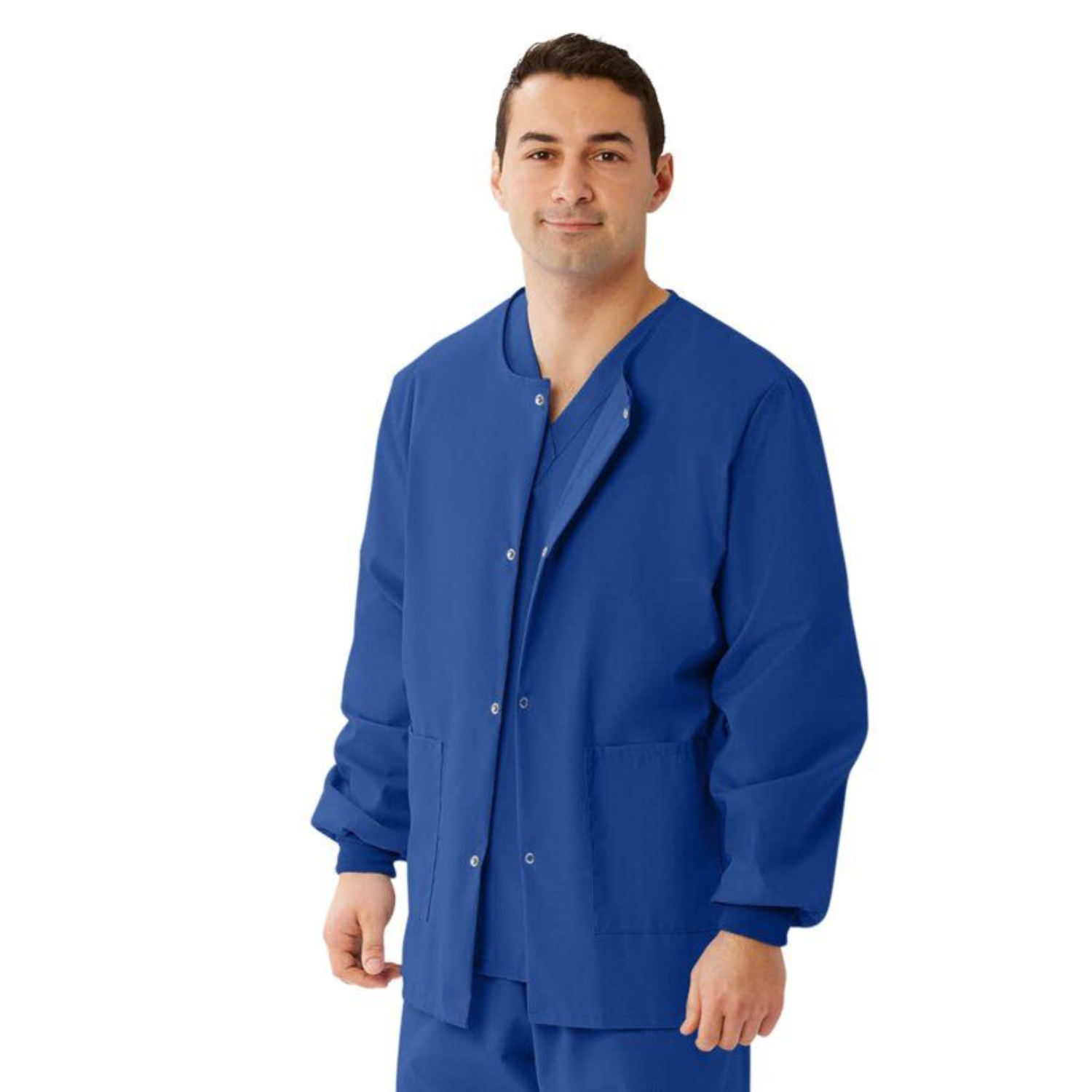 MEDLINE AngelStat Unisex Snap-Front Warm-Up Scrub Jacket - 849