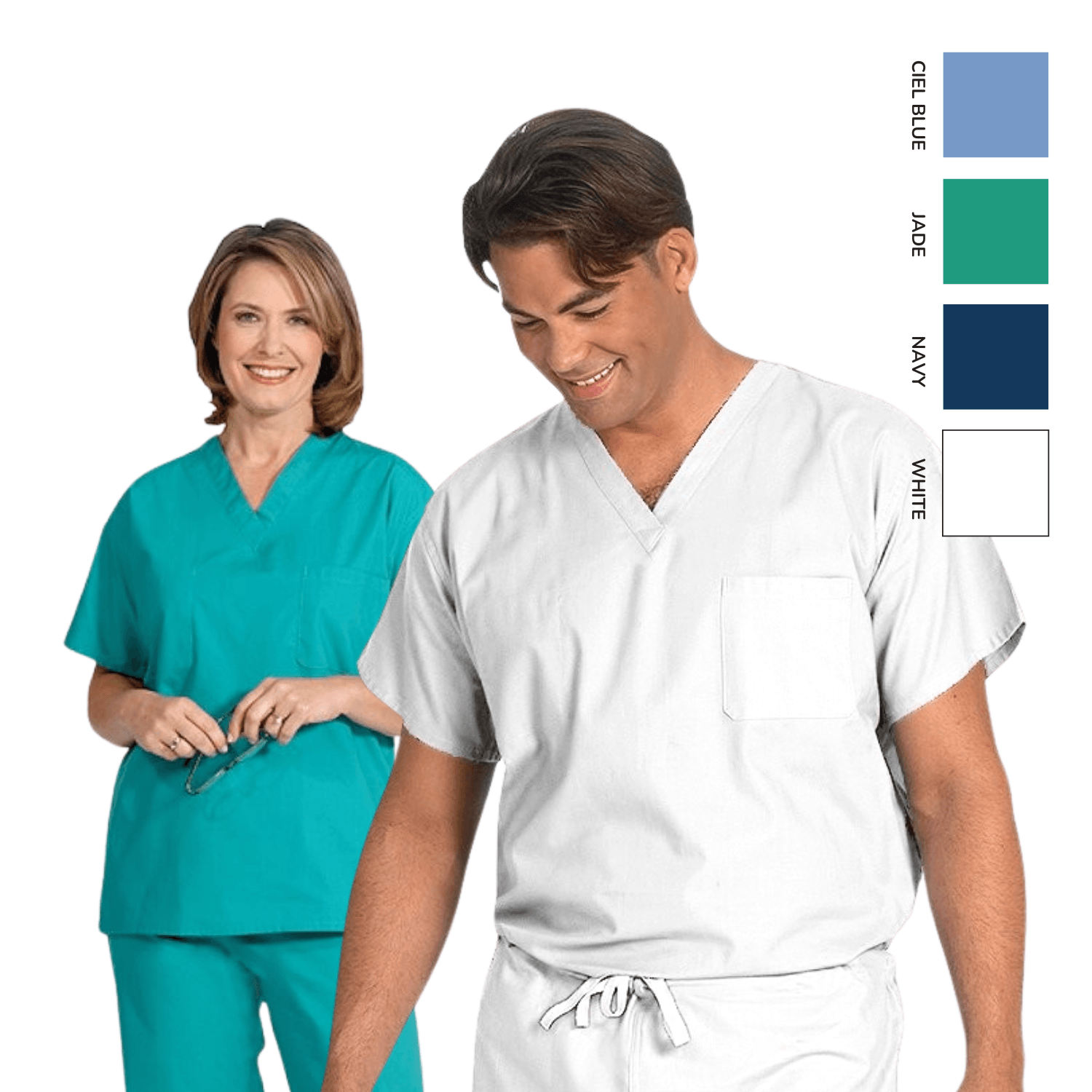FASHION SEAL Unisex 100% Cotton Reversible Scrub Top
