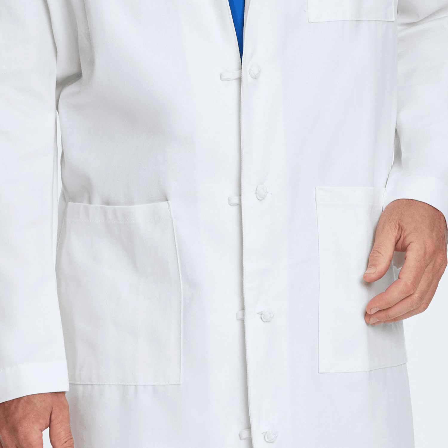 LANDAU Men's 3-Pocket Full-Length White Lab Coat - 3138