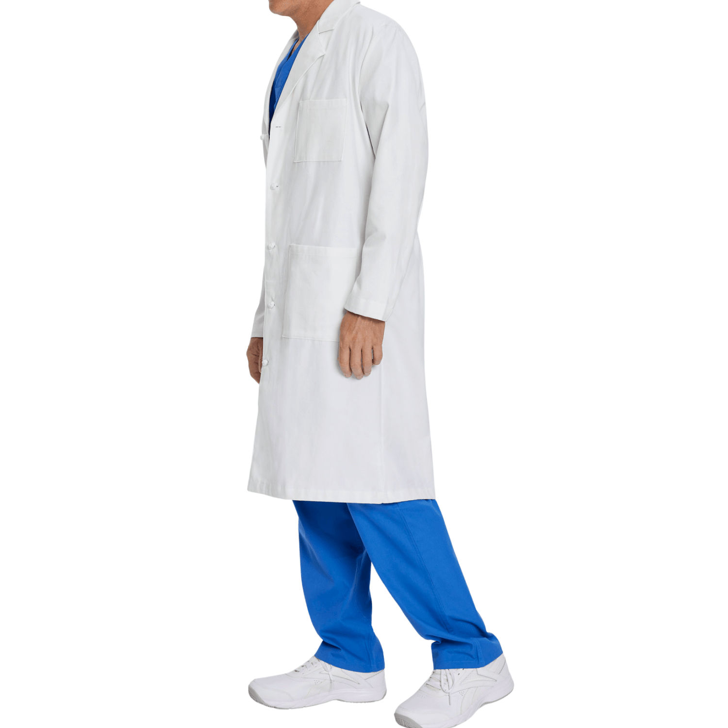 LANDAU Men's 3-Pocket Full-Length White Lab Coat - 3138