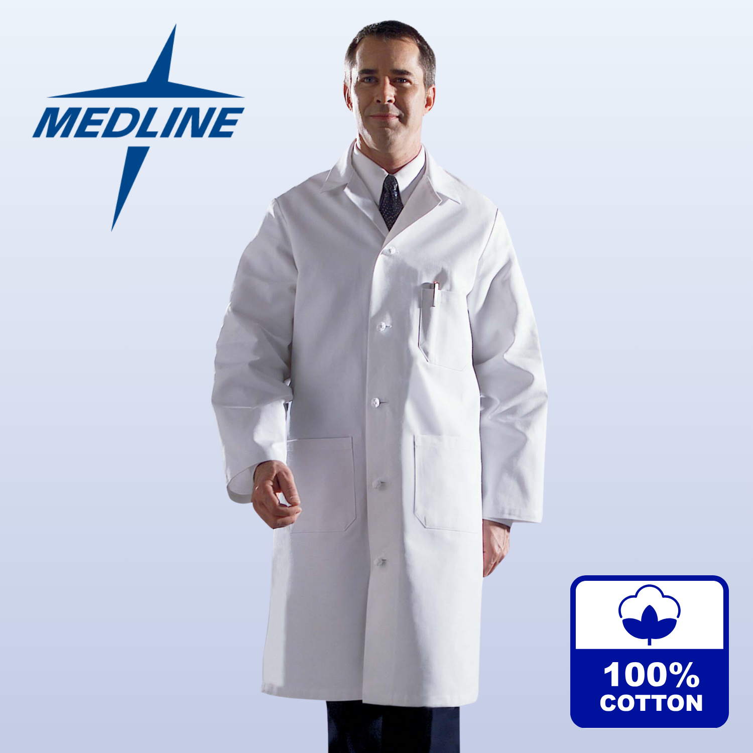 MEDLINE Unisex 100% Cotton Lab Coat - 2437