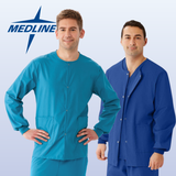 MEDLINE AngelStat Unisex Snap-Front Warm-Up Scrub Jacket - 849 — thumbnail 1