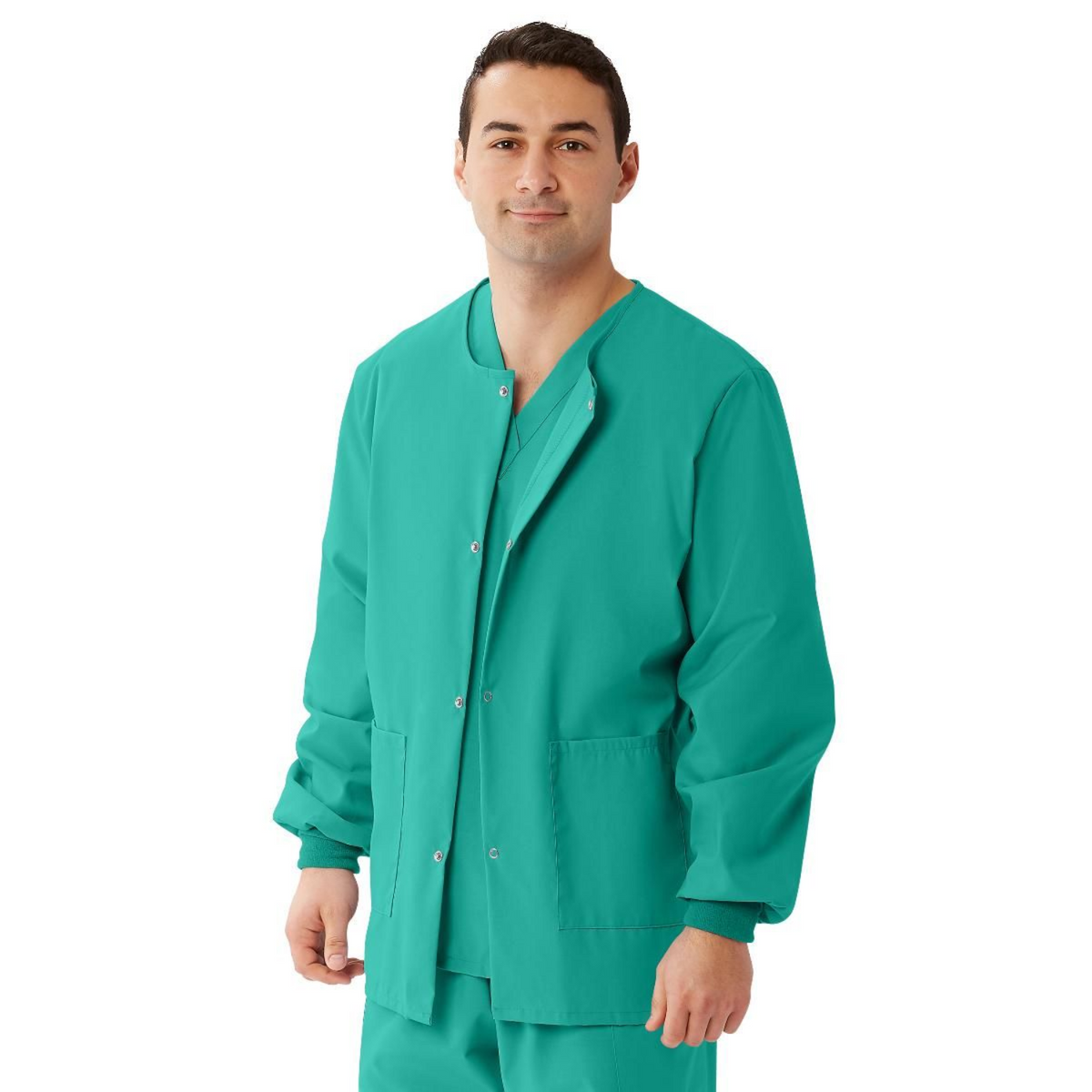 MEDLINE AngelStat Unisex Snap-Front Warm-Up Scrub Jacket - 849