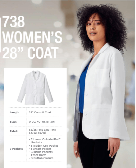 META Labwear 28" Women's Consultation Coat - 738