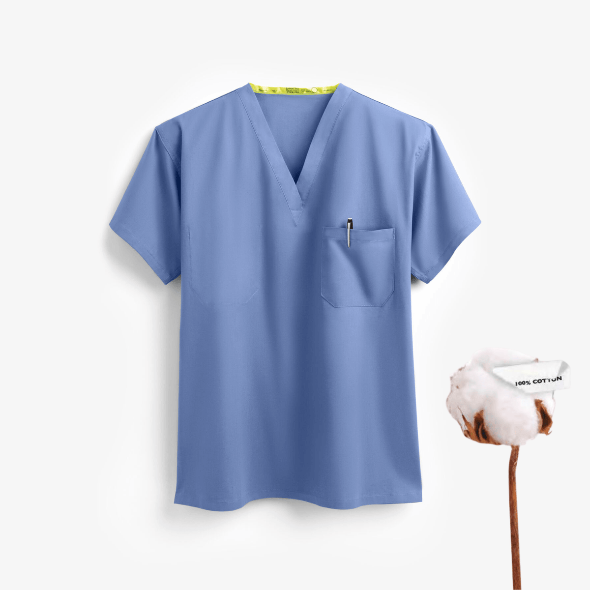 FASHION SEAL Unisex 100% Cotton Reversible Scrub Top - Fine Scrubs