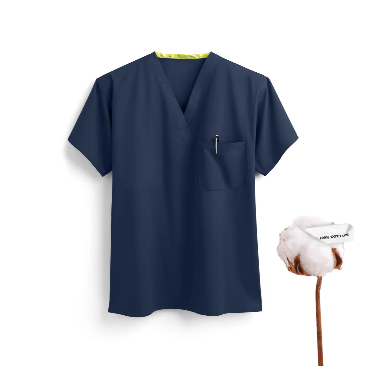 FASHION SEAL Unisex 100% Cotton Reversible Scrub Top - Fine Scrubs