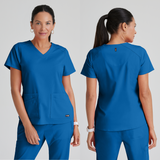 GREY'S ANATOMY STRETCH Emma Top - 4 Pocket Scrub Top - PLUS GRST011X — thumbnail 4