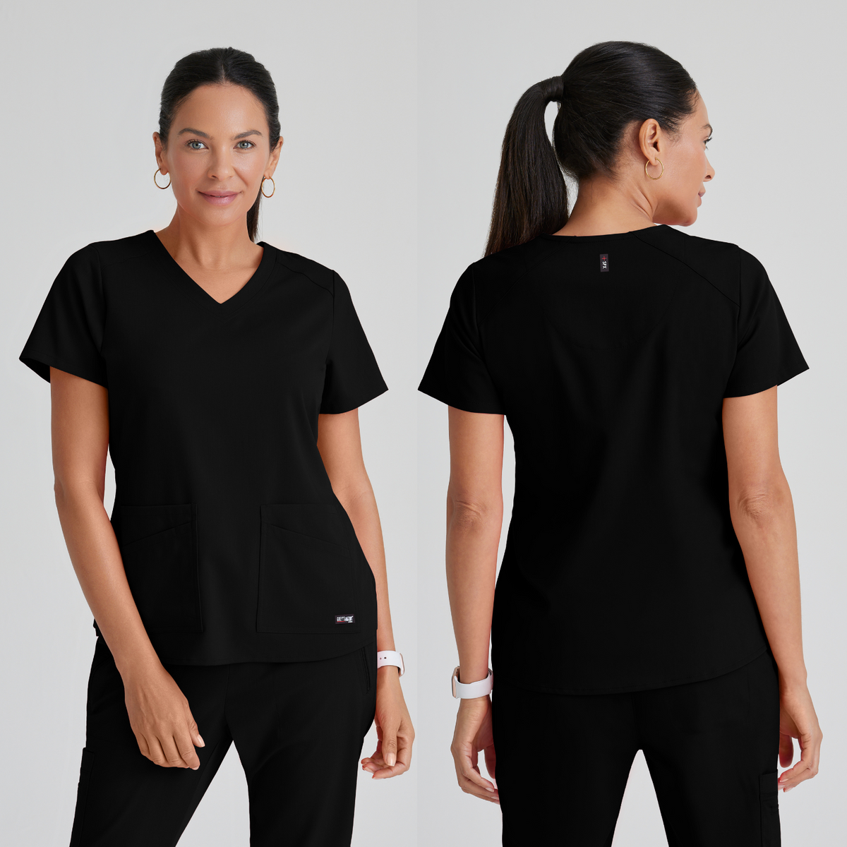 GREY'S ANATOMY STRETCH Emma Top - 4 Pocket Scrub Top - PLUS GRST011X