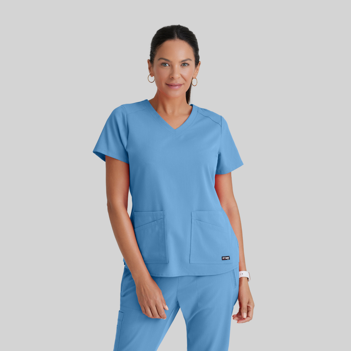 GREY'S ANATOMY STRETCH Emma Top - 4 Pocket Scrub Top - PLUS GRST011X