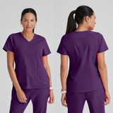 GREY'S ANATOMY STRETCH Emma Top - 4 Pocket Scrub Top - PLUS GRST011X — thumbnail 6