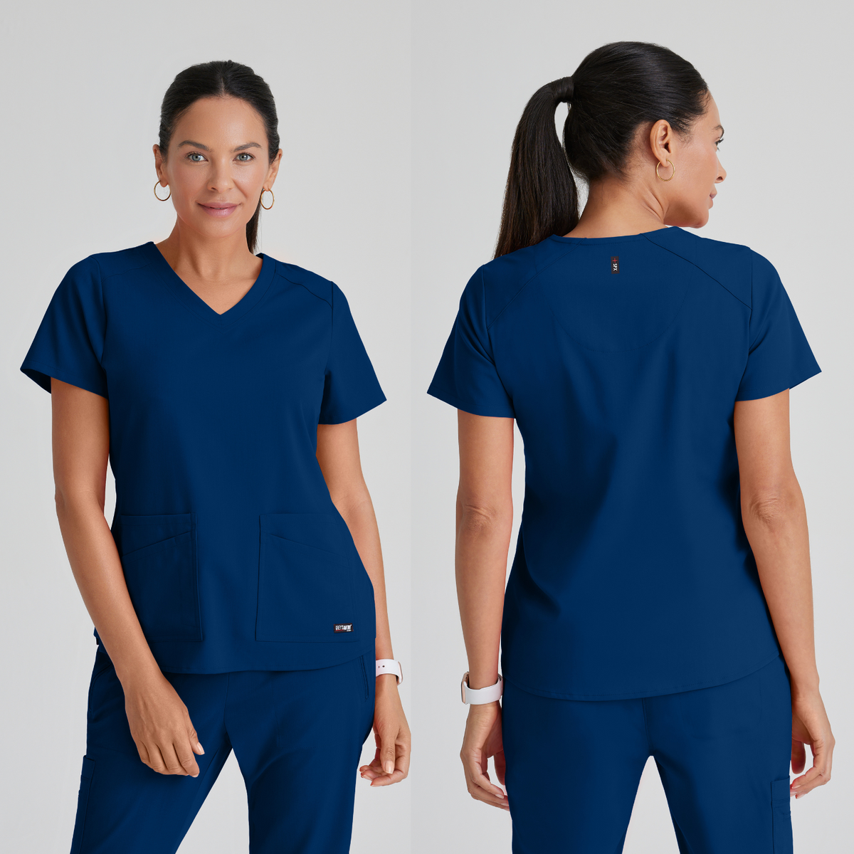 GREY'S ANATOMY STRETCH Emma Top - 4 Pocket Scrub Top - PLUS GRST011X