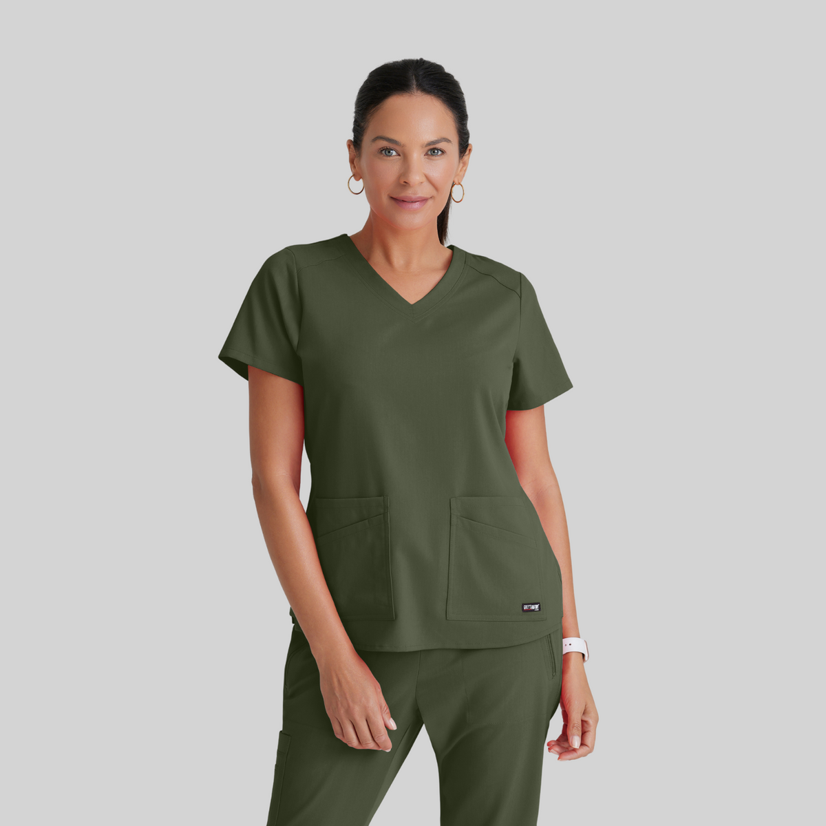 GREY'S ANATOMY STRETCH Emma Top - 4 Pocket Scrub Top - PLUS GRST011X