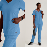 GREY'S ANATOMY STRETCH Serena Top - Women's V-Neck Antimicrobial Scrub Top - REGULAR GRST045 — thumbnail 2