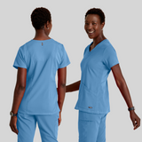 GREY'S ANATOMY STRETCH Serena Top - Women's V-Neck Antimicrobial Scrub Top - REGULAR GRST045 — thumbnail 3