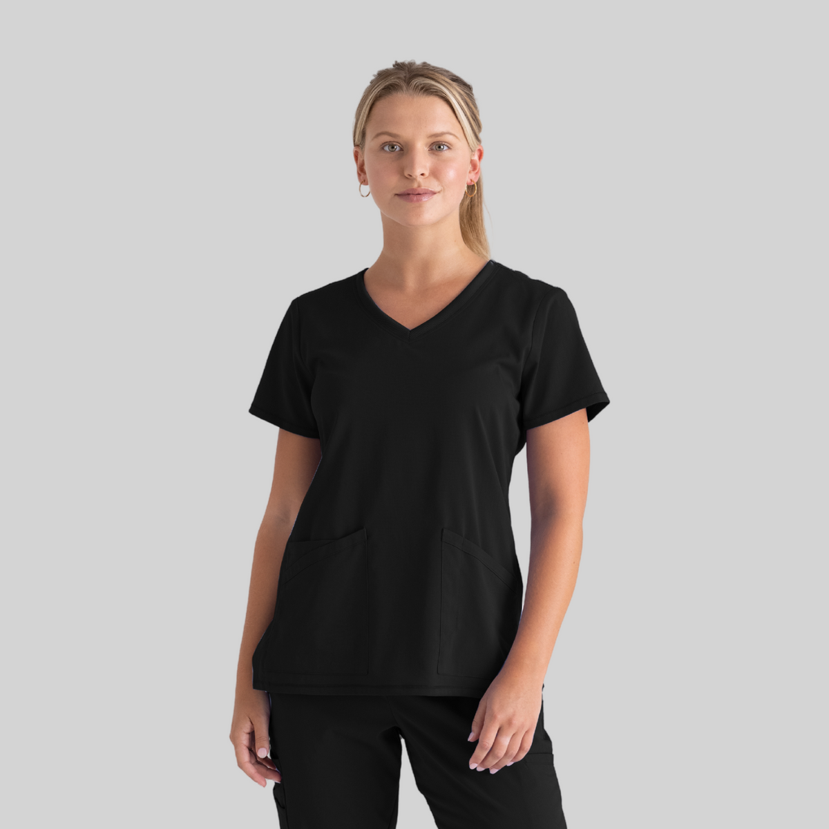 GREY'S ANATOMY STRETCH Serena Top - Women's V-Neck Antimicrobial Scrub Top - REGULAR GRST045