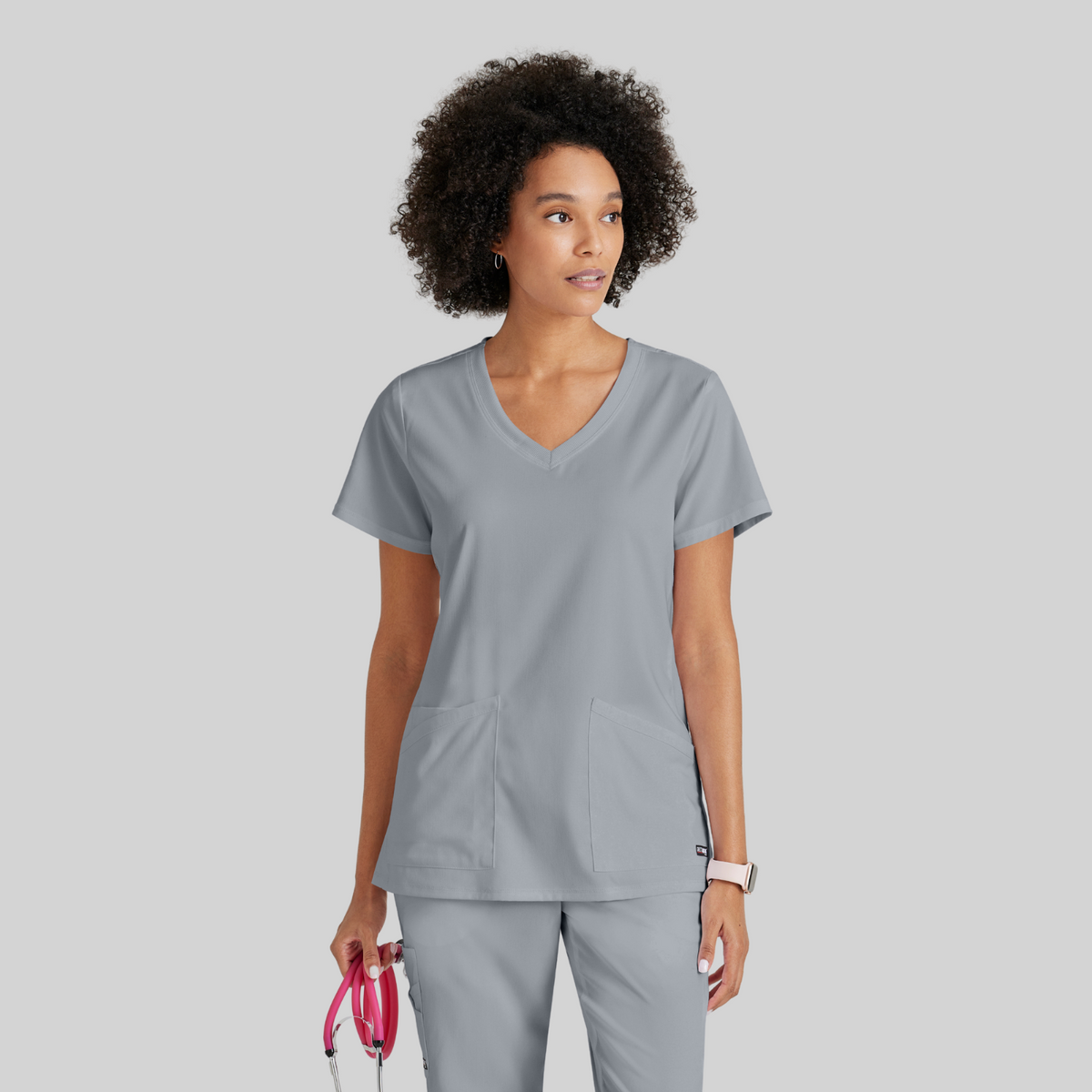 GREY'S ANATOMY STRETCH Serena Top - Women's V-Neck Antimicrobial Scrub Top - REGULAR GRST045