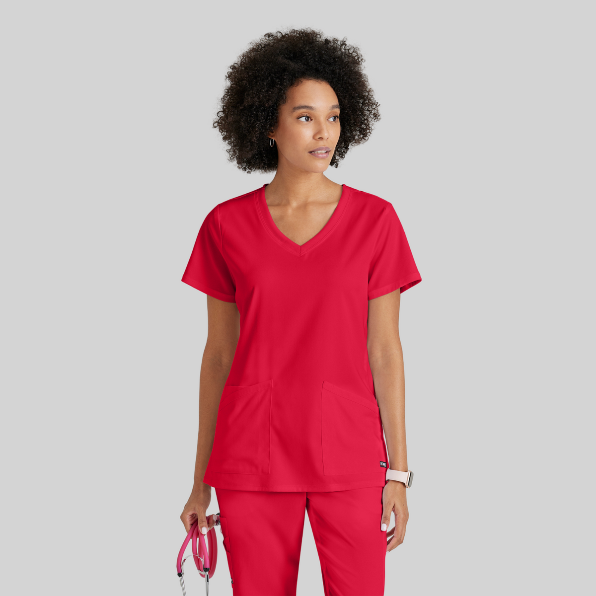 GREY'S ANATOMY STRETCH Serena Top - Women's V-Neck Antimicrobial Scrub Top - REGULAR GRST045