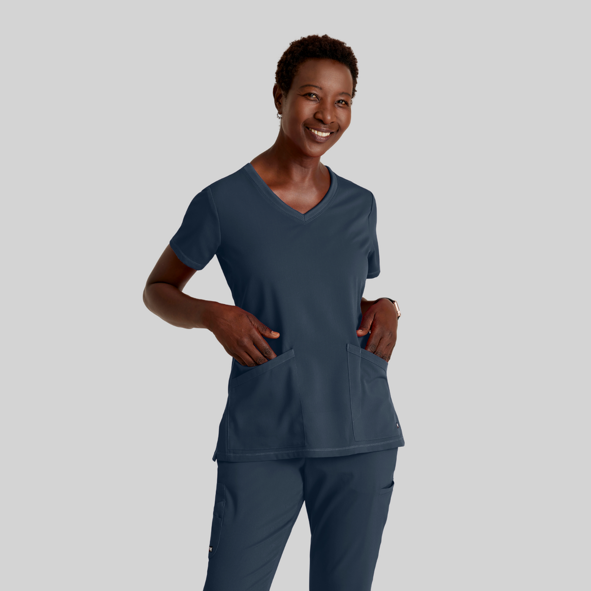 GREY'S ANATOMY STRETCH Serena Top - Women's V-Neck Antimicrobial Scrub Top - REGULAR GRST045