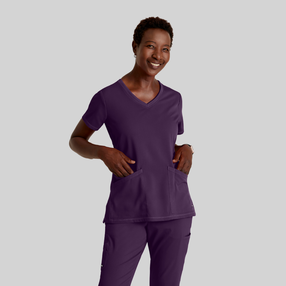 GREY'S ANATOMY STRETCH Serena Top - Women's V-Neck Antimicrobial Scrub Top - REGULAR GRST045