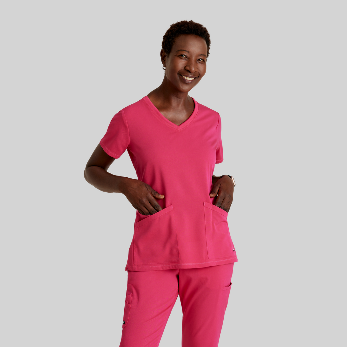 GREY'S ANATOMY STRETCH Serena Top - Women's V-Neck Antimicrobial Scrub Top - REGULAR GRST045
