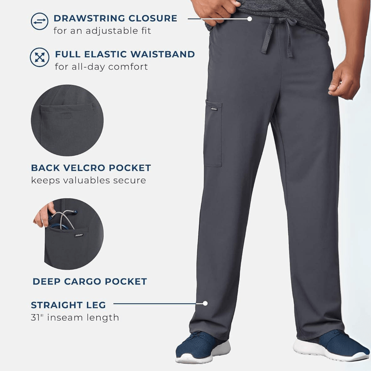 JOCKEY Classic Unisex Stretch Scrub Pant - 233887 - Fine Scrubs