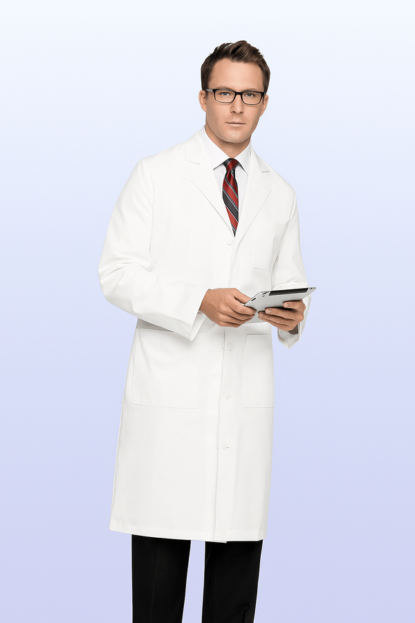 LANDAU Men's 3-Pocket Full-Length White Lab Coat - 3138 – Fine Scrubs