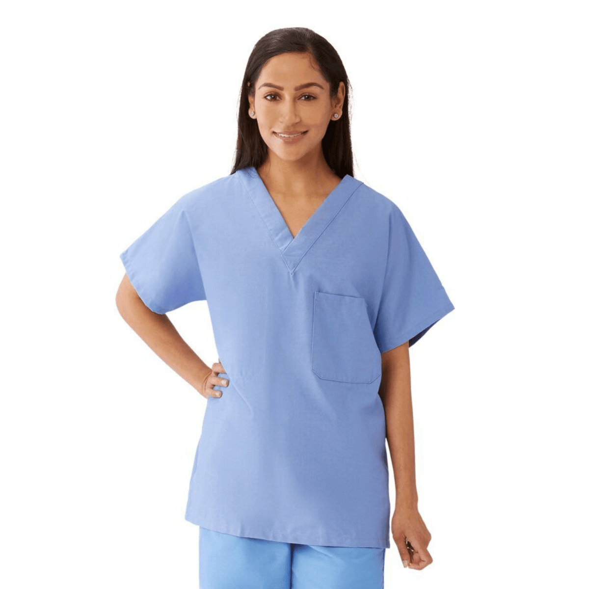 MEDLINE CottonCare Unisex 100% Cotton Reversible Scrub Top And Pants Set - 6580/6590 - Fine Scrubs