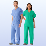 MEDLINE CottonCare Unisex 100% Cotton Reversible Scrub Top And Pants Set - 6580/6590 — thumbnail 1