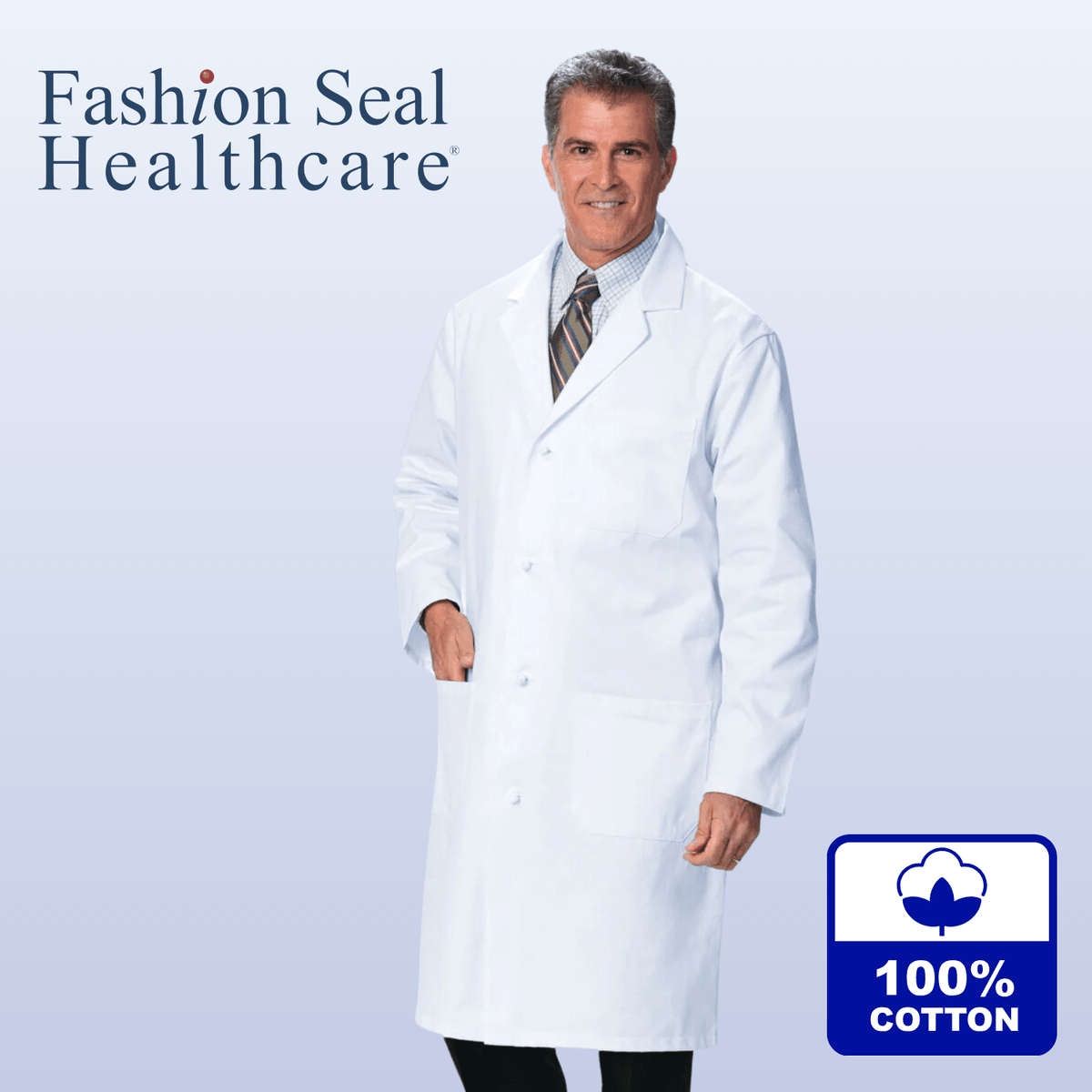 FASHION SEAL 41" Men's / Unisex 100% Cotton Full-Length Lab Coat - 423
