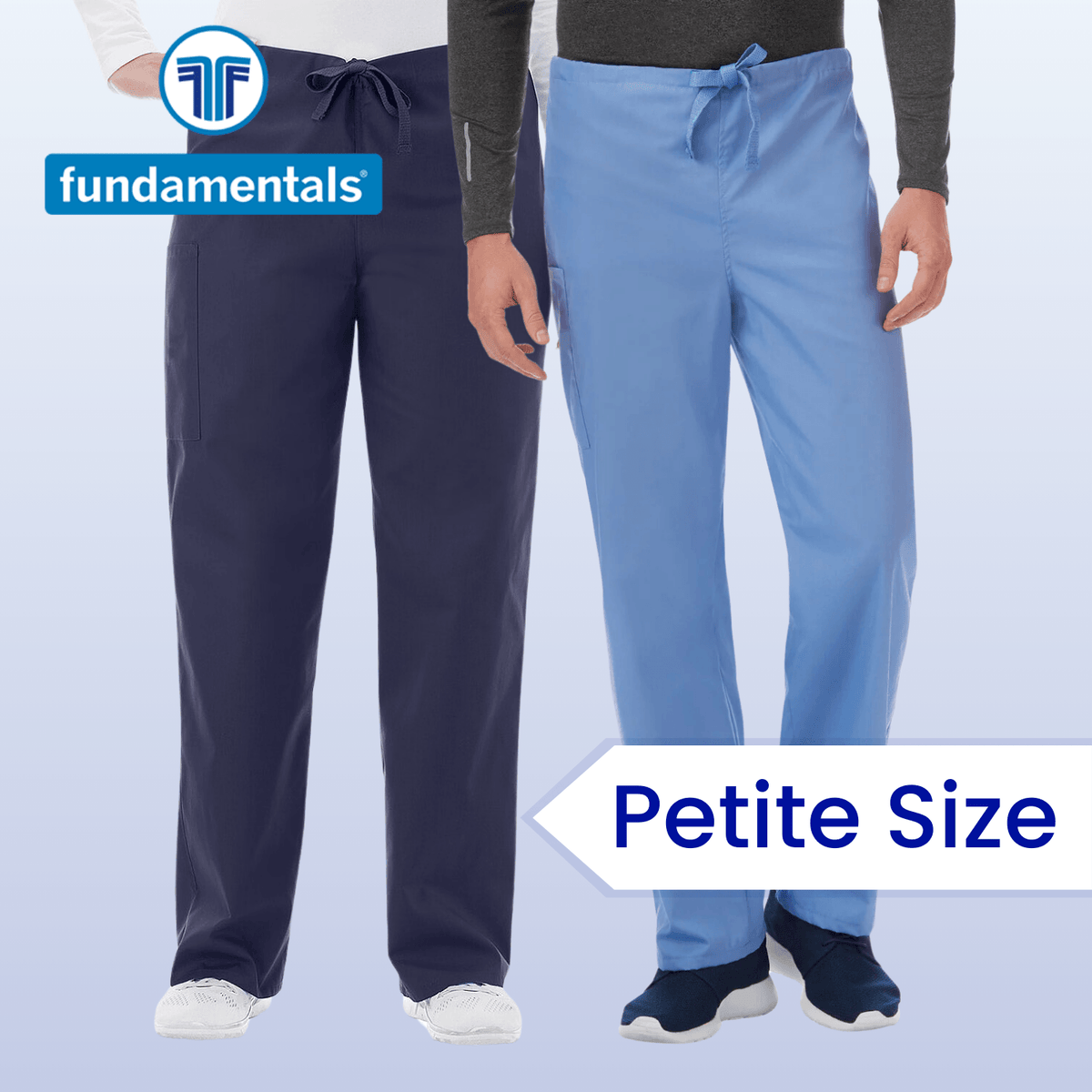 FUNDAMENTALS Unisex Drawstring Scrub Pants 14920 - PETITE SIZE - Fine Scrubs