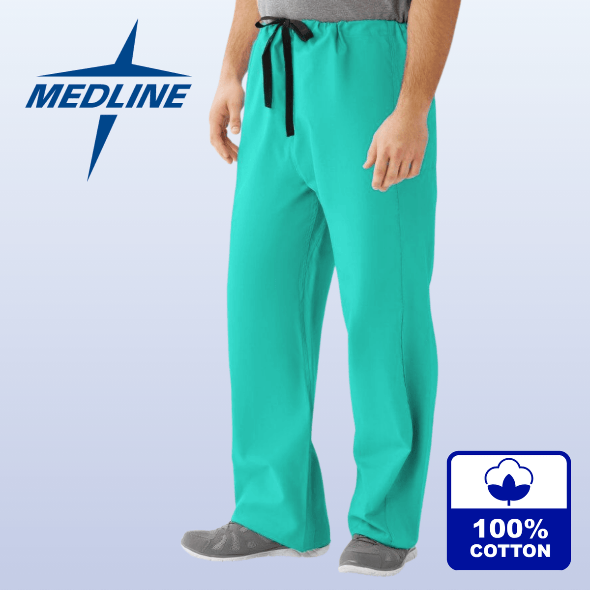MEDLINE CottonCare Unisex 100% Cotton Drawstring Scrub Pants - 6590 - Fine Scrubs
