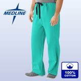 MEDLINE CottonCare Unisex 100% Cotton Drawstring Scrub Pants - 6590 — thumbnail 1